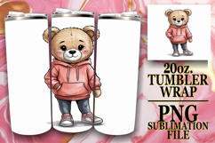 Vibrant Nights 20oz tumbler wrap, Teddy Bear Product Image 1