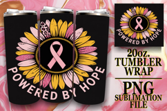 Cheerful Sublimation 20oz tumbler wrap, Breast Cancer Product Image 1