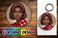 Blissful Round Sublimation Ornaments PNG, Love Girl Product Image 1