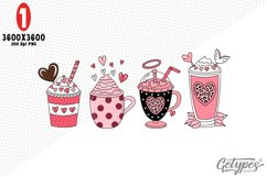 Valentine Coffee Sublimation Clipart - High Quality Design Product Image 1