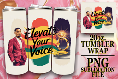 Inspiring sunsets 20oz tumbler wrap, Juneteenth Product Image 1