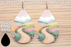 Bright Teardrop Earrings Gift PNG, Spring Product Image 1