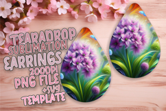 Vibrant Teardrop Earrings Design Art , Flowers Product Image 1