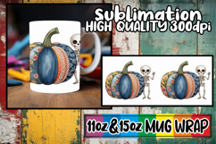 Cheerful skies 11oz 15oz sublimation wrap, Pumpkin Watercolo Product Image 1