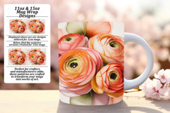 Lovely 15oz Mug Wrap Png Artwork , Flowers Product Image 1