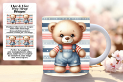 Charming 11oz Mug Wrap Png Design , Teddy Bear Product Image 1