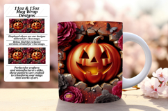 Artful 11oz Mug Wrap Png Template , 3D Pumpkin Product Image 1