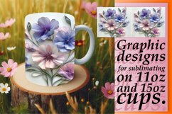 Dreamy Whimsical Flower 3D Mug Wrap Design 11oz 15oz Product Image 1