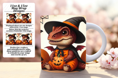 Magical 11oz Mug Wrap Png Design , Halloween Dino Product Image 1