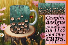 Sparkling Leopard Floral Mug Sublimation Product Image 1
