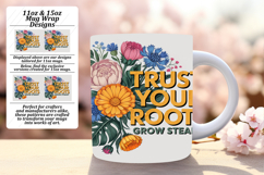 SLEEK PNG Mug Wrap Design 11oz , Flower Quote Product Image 1