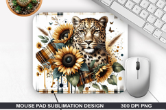 Lion In Flower Mouse Pad Sublimation, Animals Mouse Pad PNG Product Image 1