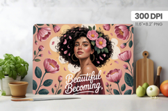 Afro Girl/Woman Melanin braided hair Cutting Board PNG Desig Product Image 1