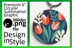 Cute Flamingo with Flowers Round Design PNG Product Image 1