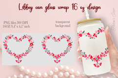 Boho Valentine pattern Libbey Can Glass Wrap 16oz design png Product Image 1