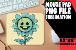 Smiling Flower Mouse Pad Spectacular: Sublimation PNG Product Image 1