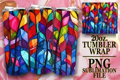 20oz Stained Glass Tree Tumbler Wrap Colorful Design Product Image 1