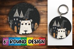 Fall Boho Animal Round Design Halloween PNG Keychain Product Image 1