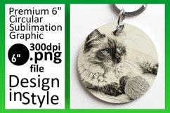 Adorable Feline Art: Round &amp; Keychain Fun Product Image 1