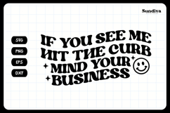 Funny Car Sticker Saying | Vehicle Decal - Hit The Curb Product Image 3