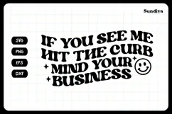 Funny Car Sticker Saying | Vehicle Decal - Hit The Curb Product Image 3