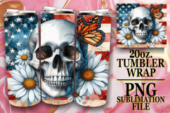 Bright Days 20oz tumbler wrap, Skull USA Product Image 1