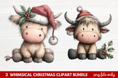 Whimsical Christmas Clipart | Cute Festive Holiday PNG Product Image 1