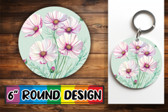Lovely Round Design for Car Coasters , Beauty Flower Product Image 1