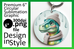 Stylish Circle Design for Car Coasters , Cute Dino Product Image 1