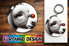 Cozy Circle Keychain Design PNG, Cute Animals Product Image 1