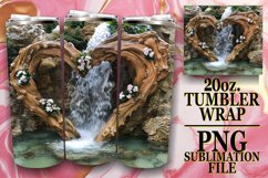 Serene Summer Tumbler Sublimation - 3D Heart Frame Product Image 1
