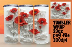 3D Flower in Hole Wrap - Sublimation Design for Tumblers Product Image 1
