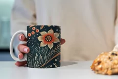 Floral mug wrap sublimation / batik / flowers mug PNG Product Image 2
