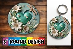 Enchanted Circle Keychain PNG, 3D Heart Product Image 1