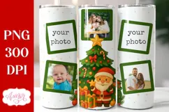 Christmas Photo tumbler wrap sublimation, Santa tumbler PNG Product Image 1
