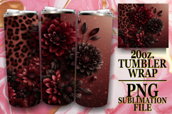 Bright Sublimation 20oz tumbler wrap, Leopard Prints Product Image 1