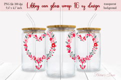 Boho Valentine pattern Libbey Can Glass Wrap 16oz design png Product Image 2