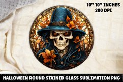 Halloween Stained Glass Sublimation PNG | Skull | Ghost Product Image 1