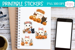 Cute Halloween stickers for Cricut Print and Cut, Fall ghost Product Image 2
