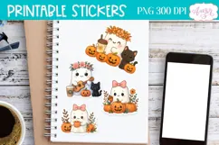 Cute Halloween stickers for Cricut Print and Cut, Fall ghost Product Image 2