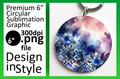 Charming Round Design for Sublimation , Watercolor Patter Product Image 1