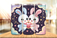 Valentine’s Day Cute Bunny Couple Tumbler Wrap PNG Big Bundl Product Image 2