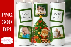 Christmas Photo tumbler wrap sublimation, Santa tumbler PNG Product Image 1