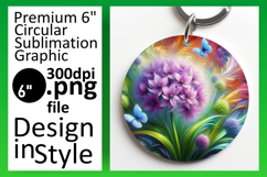 Gorgeous Circle Design Keychain PNG , Flowers Product Image 1