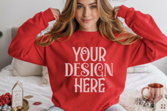 Christmas Gildan 18000 Heliconia Crewneck Sweatshirt Mockup Product Image 1