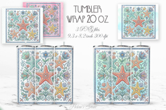 Boho ocean srarfish pastel straight tumbler 20oz wrap design Product Image 1