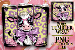 PRESENT OF LOVE 20oz TUMBLER WRAP, Cute Cow Product Image 1
