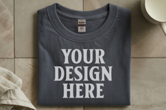 Charcoal Gildan 5000 Flat Lay Tshirt Mockup, G5000 mockup Product Image 1