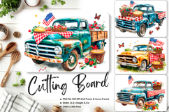 Patriotic Cutting Board USA Flag 4 of July Chopping Board126 Product Image 1
