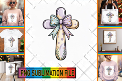 Cheerful PNG Designs for TSHIRTS, Cross and Bow Product Image 1